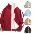 thumbnail image 1 of Unir Windproof Reversible Stand Collar Jacket for Women, Full Zip Long Sleeve with Pockets, Water Resistant Everyday Fall Outerwear, 1 Piece, S-3XL, Plus Size Friendly, 1 of 4