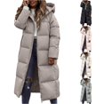 thumbnail image 1 of Unir Winter Jackets for Women, Womens Long Puffer Jacket with Fixed Hood, Knee‑Length Quilted Winter Outerwear, Zip‑Up Insulated Casual Coat, S‑XL, 1 of 4