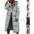thumbnail image 1 of Unir Winter Jackets for Women, Womens Long Puffer Jacket with Fixed Hood, Knee‑Length Quilted Winter Outerwear, Zip‑Up Insulated Casual Coat, S‑XL, 1 of 4