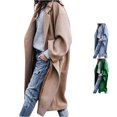 thumbnail image 1 of Unir Women Oversized Lapel Open Front Long Wool Blend Coat Reinforced Stitching Resistant Loose Wide Sleeve Winter Outerwear 1pc S-XXXL True To Size Plus Size Friendly, 1 of 5
