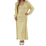 satin dress and duster set XS NWT EILEEN FISHER RAISINETTE VELVET & SHEER SILK 2 PC DUSTER DRESS SET
