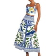 thumbnail image 1 of Unir Women’S Tropical Parrot Print 2-Piece Matching Set, Sleeveless Square Neck Crop Top With High Waist Flowy Maxi Skirt, Smooth Lightweight Polyester Fabric, 2pcs, Sizes S To XXL, 1 of 5
