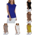 thumbnail image 1 of Unir Women's Casual Sleeveless Tank Top, Loose Fit Crew Neck Basic T-Shirt, 1 Piece, M-XXL Plus Size Friendly, 1 of 7
