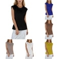 thumbnail image 1 of Unir Women's Casual Sleeveless Tank Top, Loose Fit Crew Neck Basic T-Shirt, 1 Piece, M-XXL Plus Size Friendly, 1 of 7