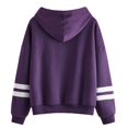 thumbnail image 1 of Unir Women's Lined Striped Sleeve Sweatshirt, Loose Fit Drawstring Hooded Top, 1 Piece, S-XXL Plus Size Friendly, 1 of 2