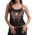 thumbnail image 1 of Unir Women's Gothic Butterfly Print Cotton Cami Top Spaghetti Strap Casual Tank, 1 Piece, S-XL Plus Size Friendly, 1 of 5