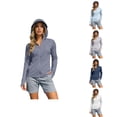 thumbnail image 1 of Unir Women's Lightweight Breathable Sun Protection Jacket, Full Zip Polyester Hooded Coat with Thumb Holes, 1 Piece, M-XXXXL Plus Size Friendly, 1 of 4
