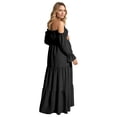 thumbnail image 1 of Unir Women's Maternity 450g Stretch Spandex Gown, Off-The-Shoulder Ruffle Sleeve Tiered Maxi Dress, Flowy Boho Pregnancy Photography & Formal Long Dress, 1pc, S/M/L/XL/XXL, 1 of 6