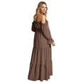 thumbnail image 1 of Unir Women's Maternity 450g Stretch Spandex Gown, Off-The-Shoulder Ruffle Sleeve Tiered Maxi Dress, Flowy Boho Pregnancy Photography & Formal Long Dress, 1pc, S/M/L/XL/XXL, 1 of 6