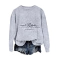 thumbnail image 1 of Unir Women's Minimal Mountain Star Script Crewneck Sweatshirt Oversized Nature Quote Fall Casual Layering Long Sleeve Pullover Top 1PC S-XXL Plus Size Friendly, 1 of 2
