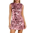 thumbnail image 1 of Unir Women's Sparkly Sequin Dress, Sleeveless Bodycon Mini Dress for Party & Clubwear Events, 1PC, S-XL, 1 of 6