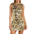 thumbnail image 1 of Unir Women's Sparkly Sequin Dress, Sleeveless Bodycon Mini Dress for Party & Clubwear Events, 1PC, S-XL, 1 of 7