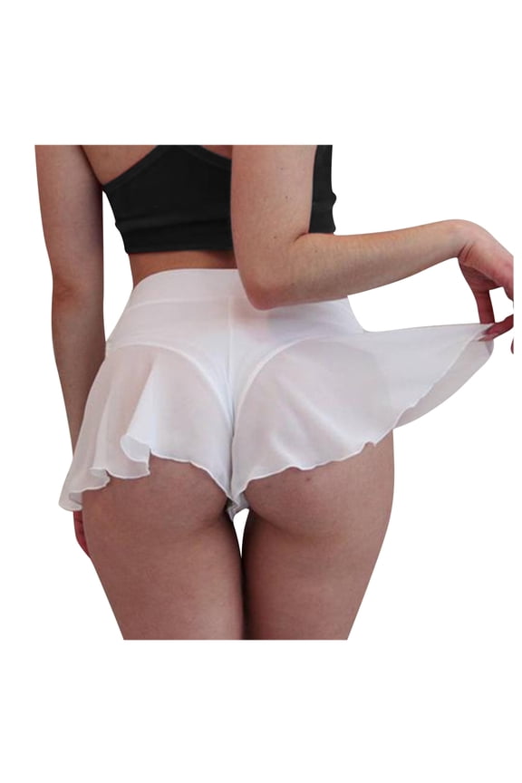 Women’s Stage Performance Ruffle Hem Shorts, High Waist Flared Booty Shorts for Dance & Live Events, Multi-Color, S/M/L/XL/XXL/XXXL