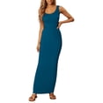 thumbnail image 1 of Unir Women's Summer Maxi Dress, Sleeveless Solid Color Scoop Neck Casual Tank Long Dress with Stretch, 1PC, S-XXXL, 1 of 3