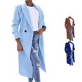 thumbnail image 1 of Unir Womens Winter Coats, Wool Lapel Long Jackets & Vests, WearâResistant Polyester Cotton Singleâ Outerwear With Split Hem, Slim ColdâWeather Overcoat Overcoat, SâXXXL, 1 of 4