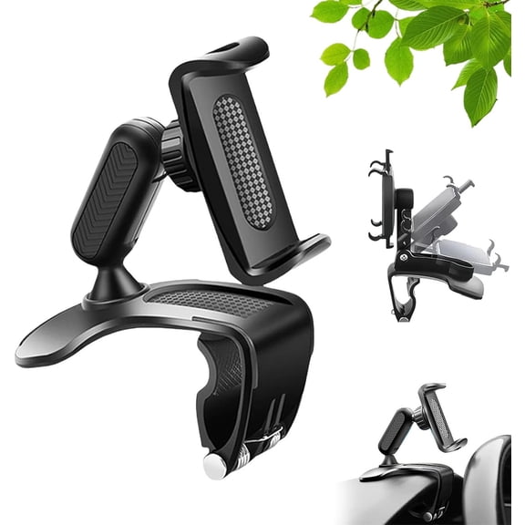 Unirexa Phone Holder, Unirexa Dashboard Phone Holder, Universal 360° Dashboard Phone Holders, Fits 4”–7” Phones for Steering Wheel & Sun Visor, Easy View Drive Use