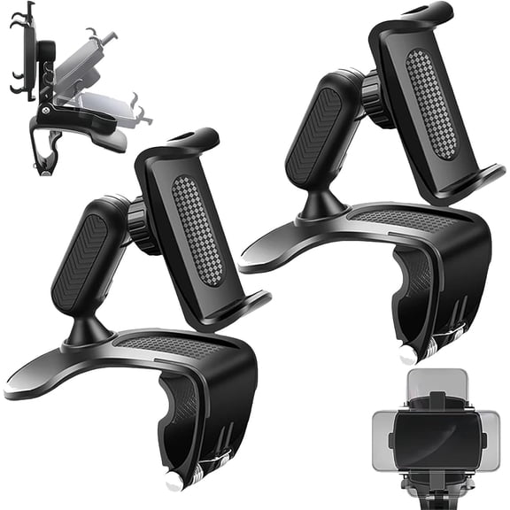 Unirexa Universal 360° Dashboard Phone Holder - Adjustable Car Phone Mount for 4"–7" Smartphones, Rotatable Air Vent & Dashboard Clip Mount, Hands-Free Holder for iPhone, Samsung, Android