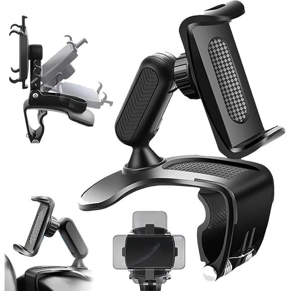 Unirexa Universal 360° Dashboard Phone Holder - Adjustable Car Phone Mount for 4"–7" Smartphones, Rotatable Air Vent & Dashboard Clip Mount, Hands-Free Holder for iPhone, Samsung, Android