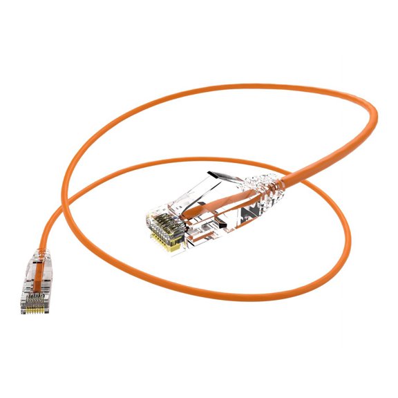UNC Group Clearfit Slim - Patch cable - RJ-45 (M) to RJ-45 (M) - 10 ft - 0.1 in - UTP - CAT 6 - booted, snagless, stranded - orange