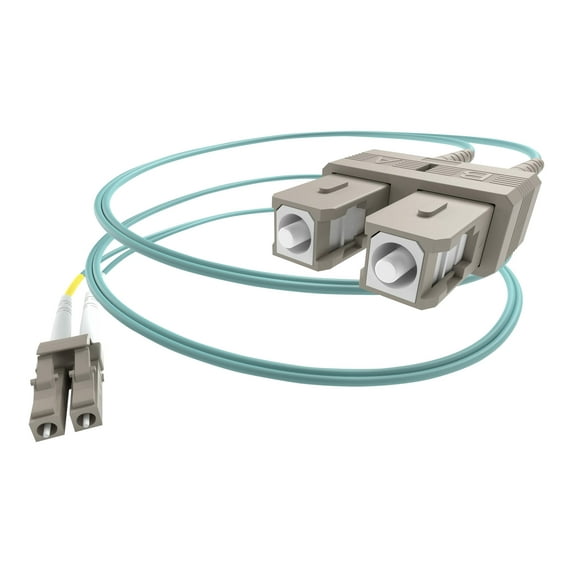 UNC Group - Network cable - LC multi-mode (M) to SC multi-mode (M) - 3 m - fiber optic - 50 / 125 micron - aqua