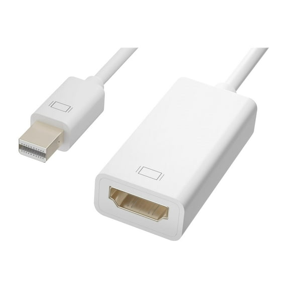 Unirise MDPHDMI-06I-ADPT 6.5 in. White Connector on First End: Mini DisplayPort Male Digital Audio/Video
Connector on Second End: HDMI Female Digital Audio/Video HDMI to DP Cable Male to Female