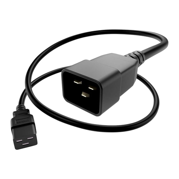 Unirise Server/Switch/PDU Power Cord, C19 - C20, 20amp, 12awg, SJT Jacket, 250V, Black-6.5ft