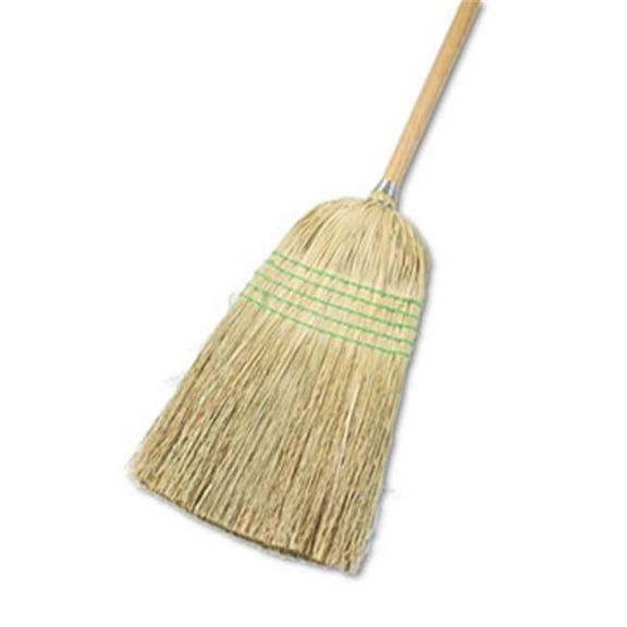 Unisan 926YEA Parlor Broom- Yucca/Corn Fiber Bristles- 42'' Wood Handle- Natural
