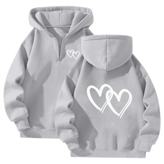 Unisex 1/4 Zip Up Couple Hoodies 2025 Comfy Oversized Sweatshirts Fashion Long Sleeve Casual Lightweight Y2K Hooded Tops (Grey, L)