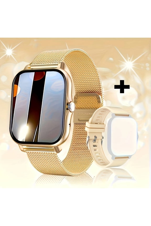 Unisex 1.83" Smart Watch: Full Touch Screen, Wireless Calling, Message Alerts, Music Control & Remote Camera, USB Rechargeable with Steel/Silicone Straps