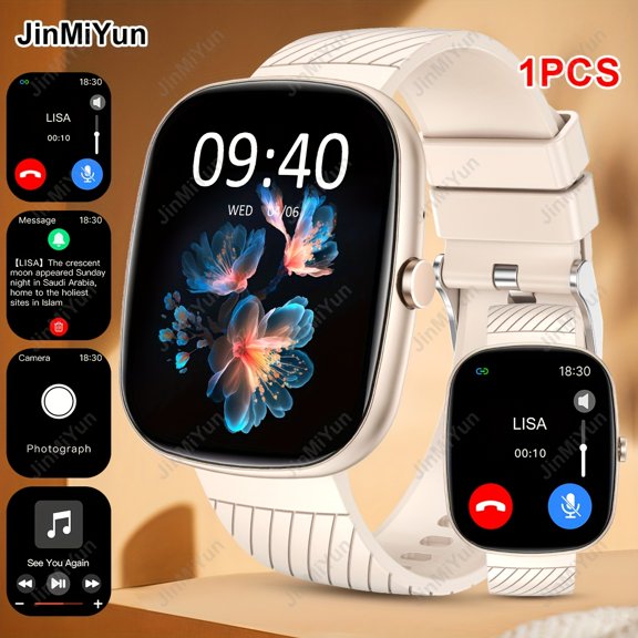 Unisex 1.83" Smartwatch: Make/Receive Calls, Remote Camera/Music, Fitness/Step Tracker, 100+ Sport Modes, iPhone/Android Compatible