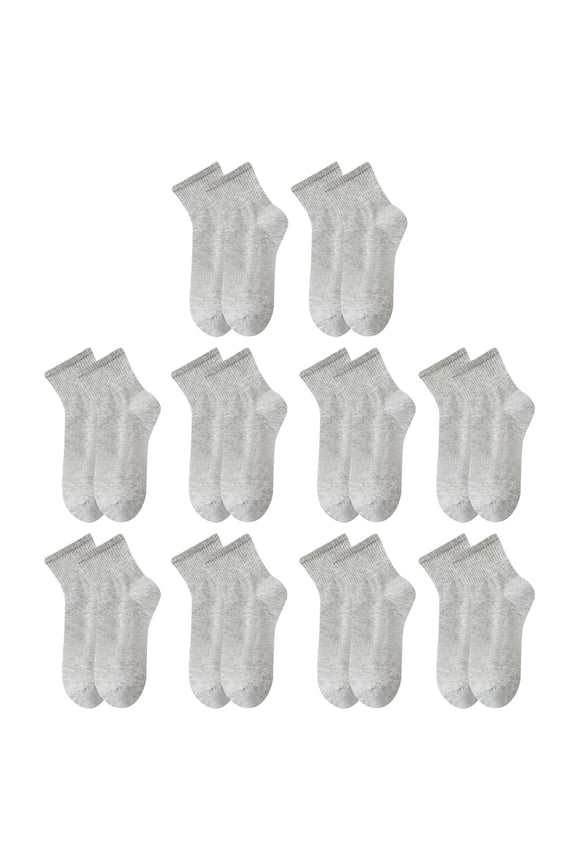 Unisex 10 Pairs Disposable Cotton Socks Short Ankle Length Travel Emergency Socks Soft Breathable No-Wash Convenience Socks For Business Trips Camping Gym Minimalist Daily Use Bulk Pack(Gray)