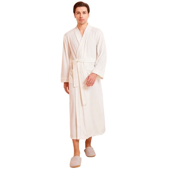 Unisex 100% Cotton Bathrobe Terry Towelling Shawl Collar Bath Robe,Comfortable Nightwear Ladies Everyday Gowns