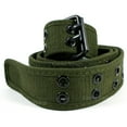 thumbnail image 1 of Unisex 100% Cotton Canvas Belt Double Hole For Men Women Buckle Jean (XL 42-44, Army Green), 1 of 1