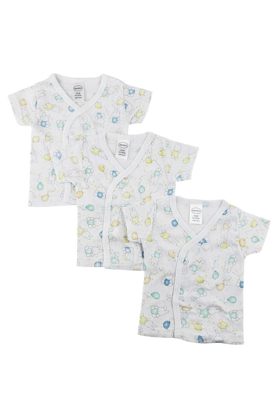 White Side Snap Short Sleeve Shirt - 3 Pack