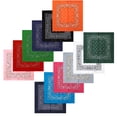 thumbnail image 1 of Unisex 100% Cotton Multi-Purpose Bandana Head Wrap Multi-Packs, 12 Assorted Colors, 1 of 1