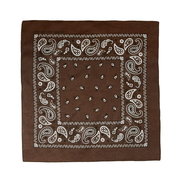 Unisex 100% Cotton Multi-Purpose Bandana Head Wrap Multi-Packs, Brown, 1 Piece