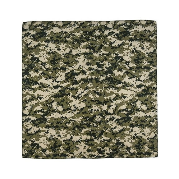 Unisex 100% Cotton Multi-Purpose Bandana Head Wrap Multi-Packs, Digital Camo, 4 Pieces