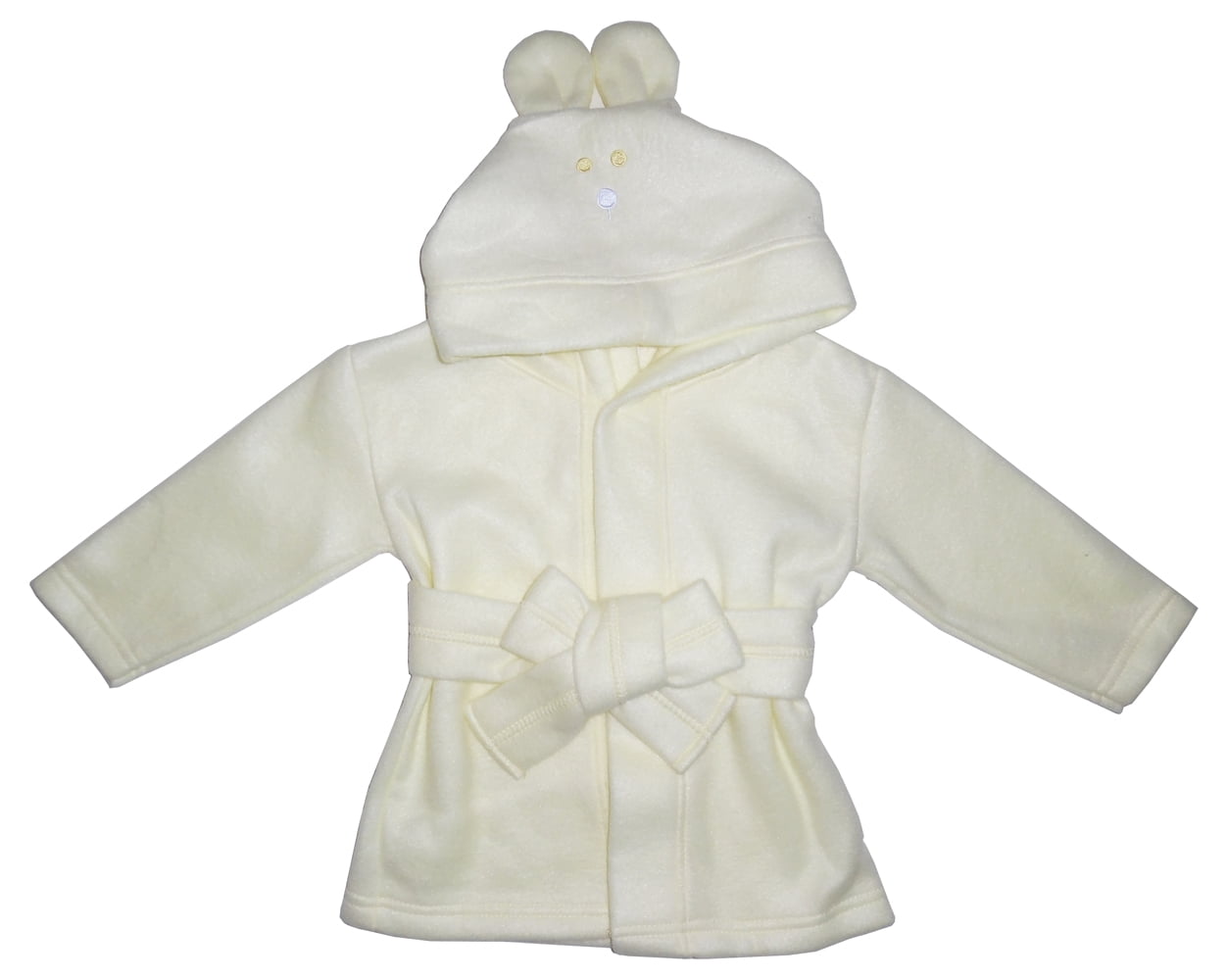 Newborn Yellow Fleece Bathrobe with Rabbit Ear Hoodie