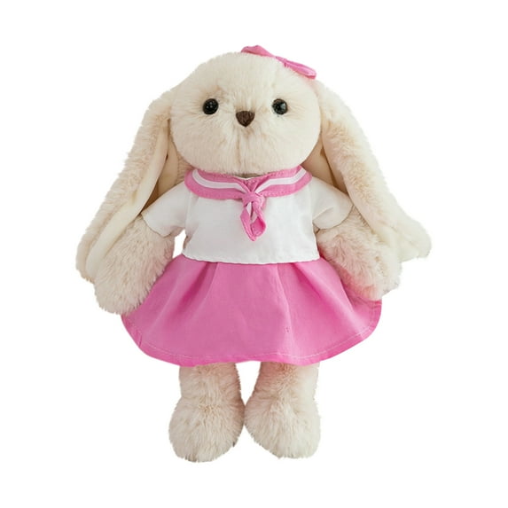 Unisex 12-inch Soft Plush Bunny Doll with Cute Clothes, Adorable Stuffed Animal Rabbit Toy
