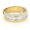 thumbnail image 1 of Unisex 14K Round Baguette Natural Diamond Wedding Band For Him And Her (Yellow Gold Size 11.5), 1 of 1