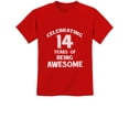 thumbnail image 1 of Unisex 14th Birthday Tstars T-Shirt - Celebrate 14 Years of Being Awesome! Perfect Gift for Youth - Fun Birthday Party Wear for Teens - Unique Print for Your Fourteen-Year-Old Son or Daughter, 1 of 6