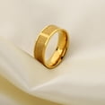 thumbnail image 1 of Unisex 18K Gold Plated Ring Band Durable 316L Stainless Steel Elegant Gift For Him Or Her Daily Wearable Style, 1 of 8