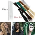 thumbnail image 1 of Unisex 20 Inch Dreadlocks Extensions Synthetic Dreads Hair Hip-Hop Style Handmade Locs Crochet Braiding Hair (Pack of 5 Strands), 1 of 6