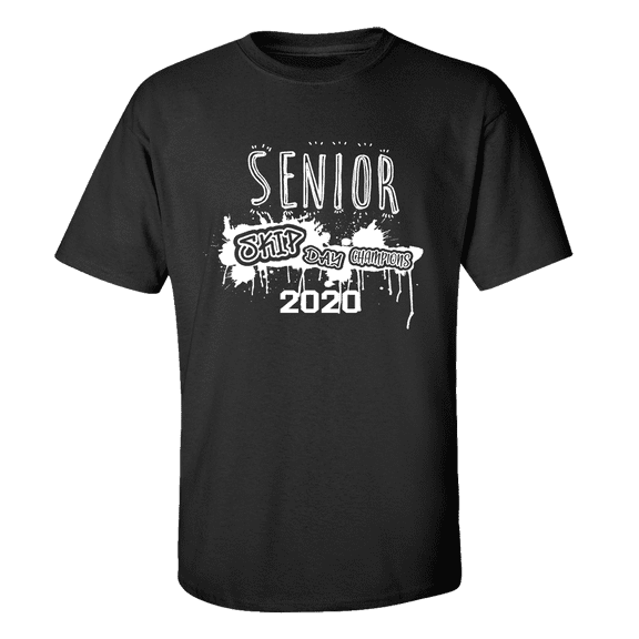 Unisex 2020 Senior Skip Day Champions Short Sleeve T-shirt-Black-4xl