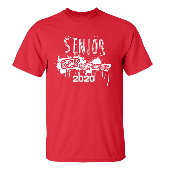Unisex 2020 Senior Skip Day Champions Short Sleeve T-shirt-Red-small