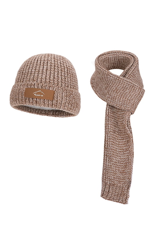 Unisex 2025 Winter 2-Piece Hat & Scarf Set - Fleece-Lined Ear-Protecting Knit Beanie, Warm Soft Woolen Accessories, Cold-Proof All-Match for Outdoor Adventures & Daily Styling