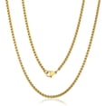 thumbnail image 1 of Unisex 2mm Thin Mens Womens Chain Round Box Link Stainless Steel Necklace 18-24inch, 1 of 7