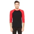 thumbnail image 1 of Unisex 3/4-Sleeve Baseball T-Shirt (BLACK/ RED - Extra Small), 1 of 4