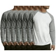 thumbnail image 1 of Unisex 3/4 Sleeve Casual Raglan Jersey Crew Neck Baseball Tee Shirts, 1 of 4