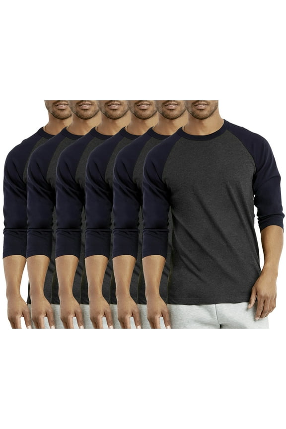 Unisex 3/4 Sleeve Casual Raglan Jersey Crew Neck Baseball Tee Shirts